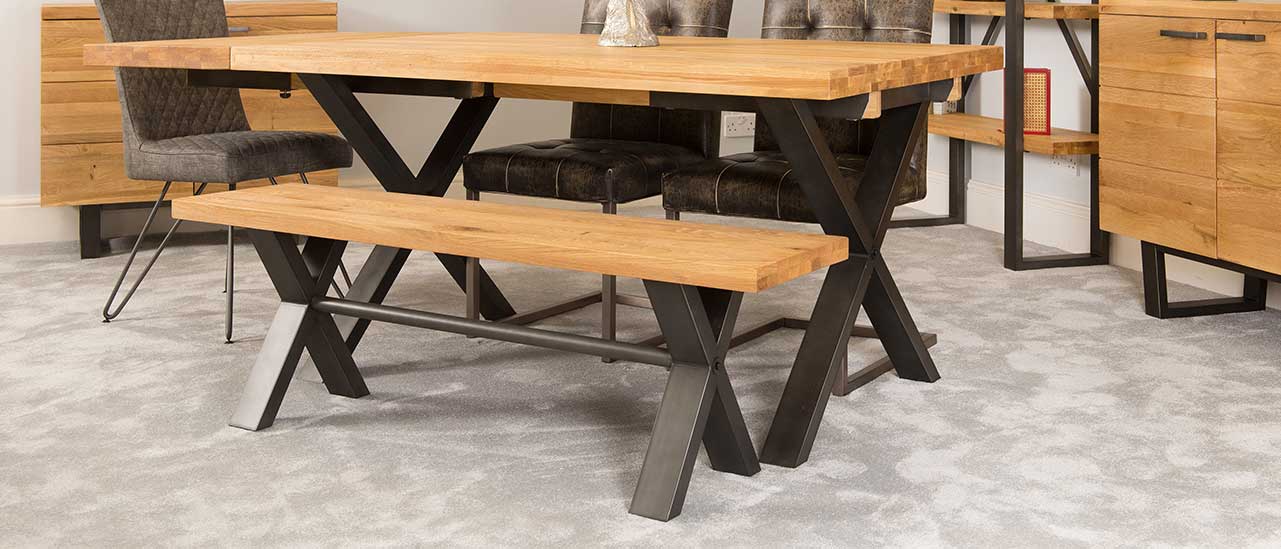 Oak Kitchen Benches Solid Wood, Dining Table And Benches
