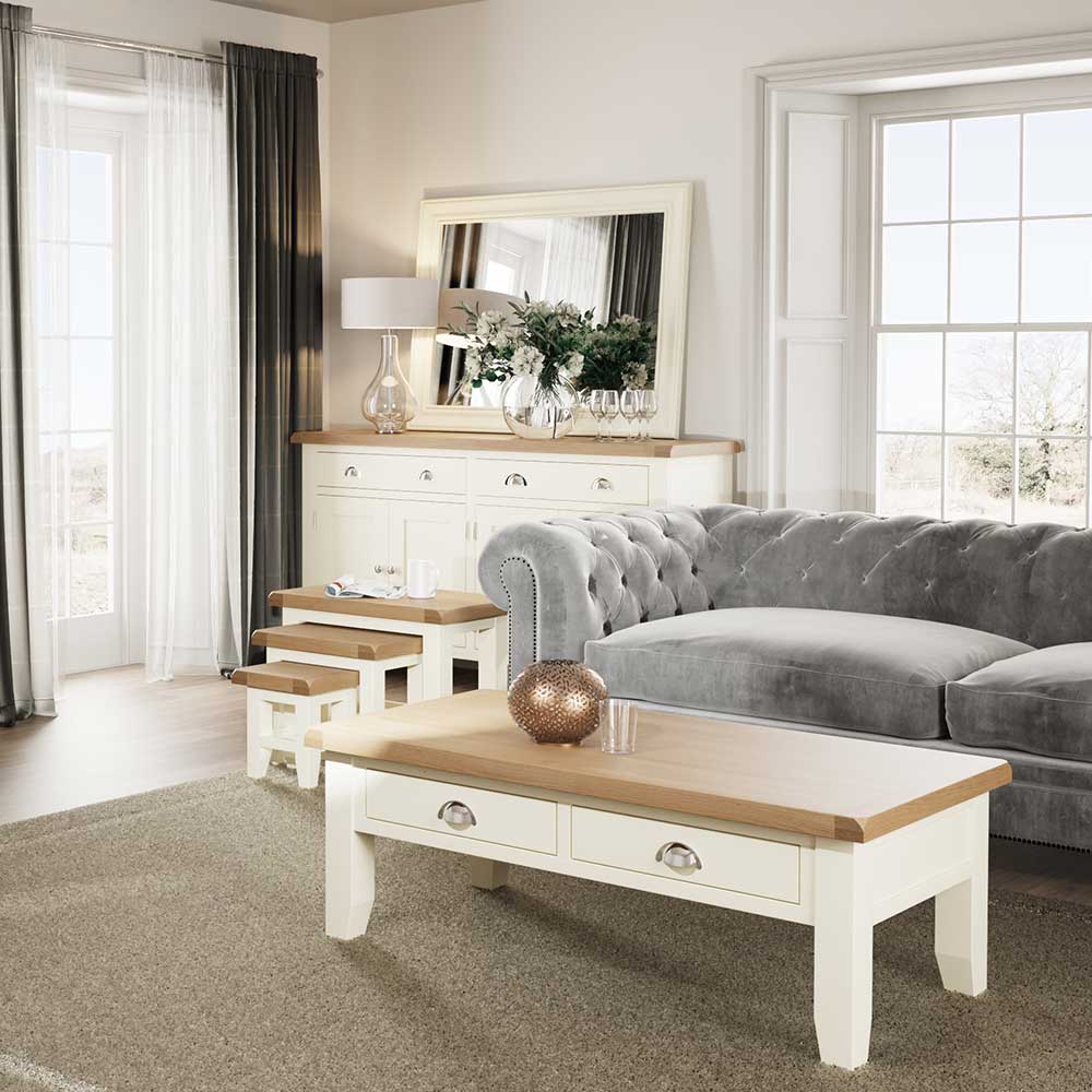 Florence Oak Furniture in White Painted