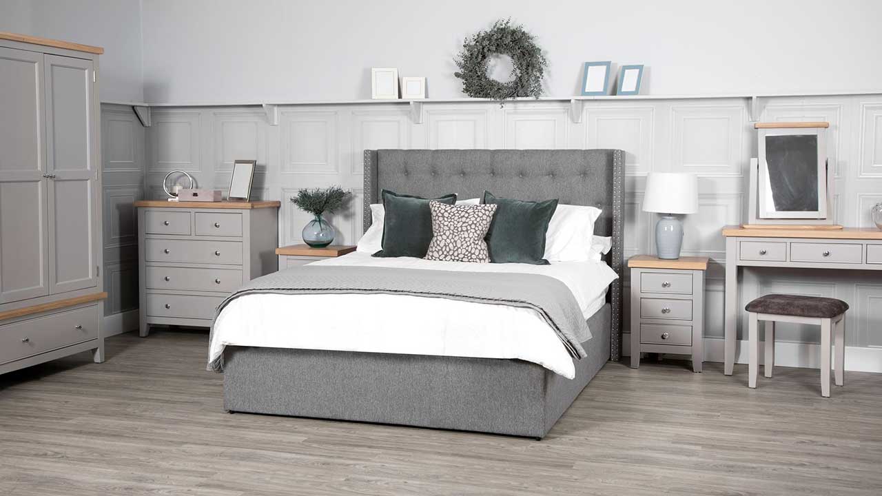 Roma Oak Furniture in Grey Painted