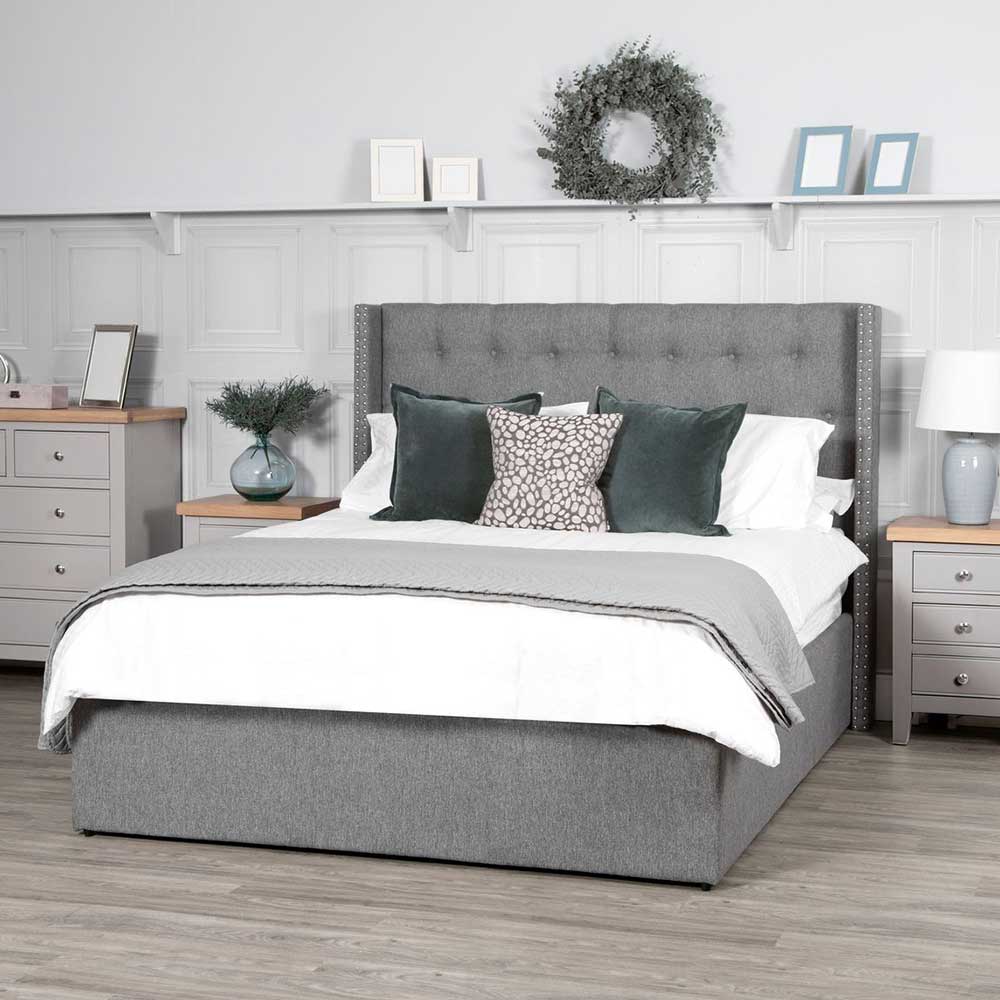 Roma Oak Bedroom Furniture in Painted Grey