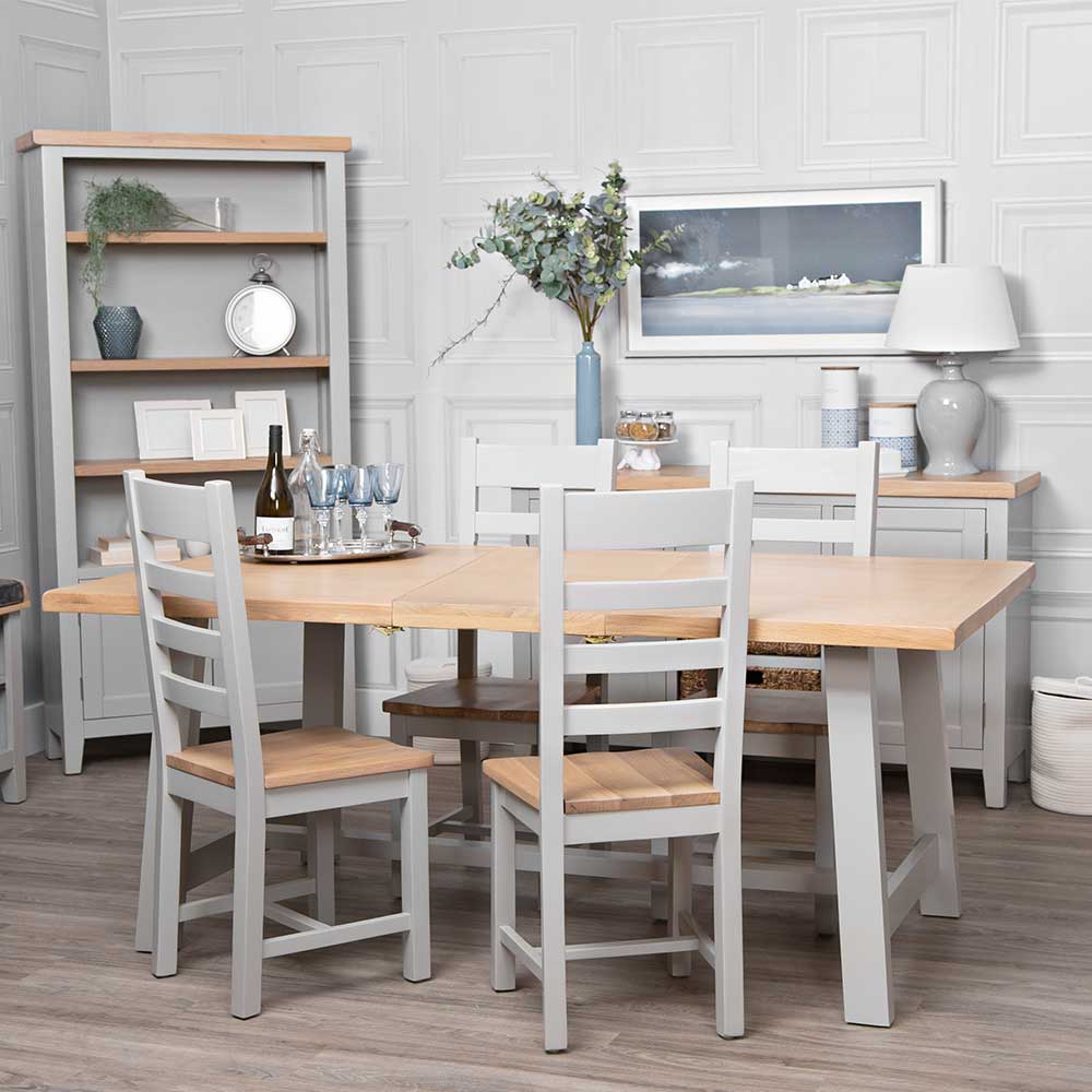 Roma Oak Dining Room Furniture in Painted Grey