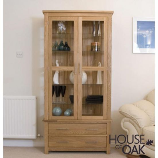 Opus Solid Oak Glass Display Cabinet