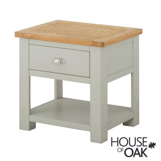 Portman Painted 1 Drawer Lamp Table in Stone Grey