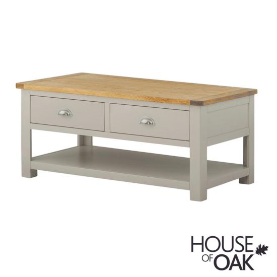 Portman Painted 2 Drawer Coffee Table in Stone Grey