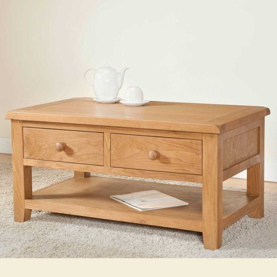 Wentworth Oak Coffee Table With 2 Drawers