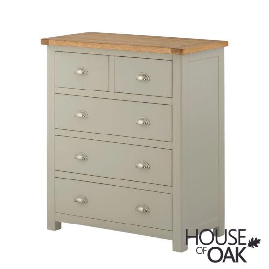 Portman Painted 3+2 Drawer Chest in Stone Grey