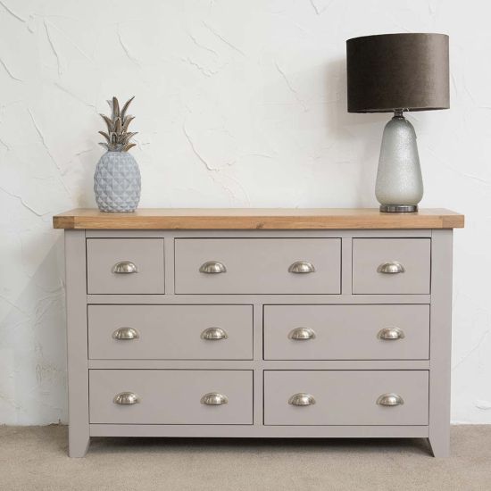 Tuscany Oak 3 Over 4 Chest of Drawers in Grey Painted