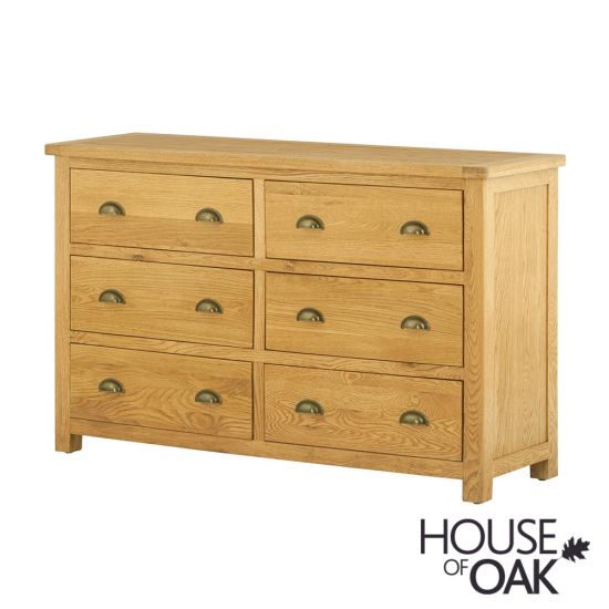 Portman 6 Drawer Wide Chest in Oak