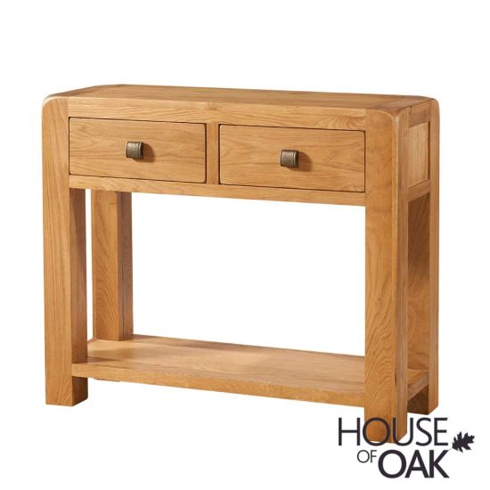Wiltshire Oak Hall Table with 2 Drawers
