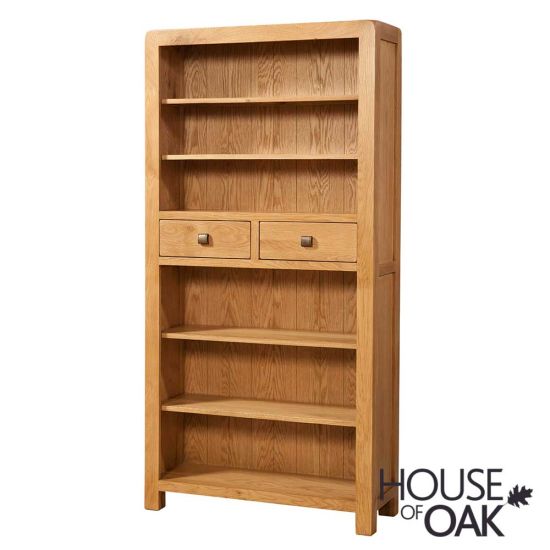 Wiltshire Oak Tall Bookcase with 2 Drawers
