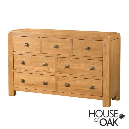Wiltshire Oak 3 Over 4 Wide Chest of Drawers