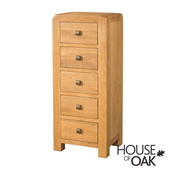 Wiltshire Oak 5 Drawer Tall Chest of Drawers