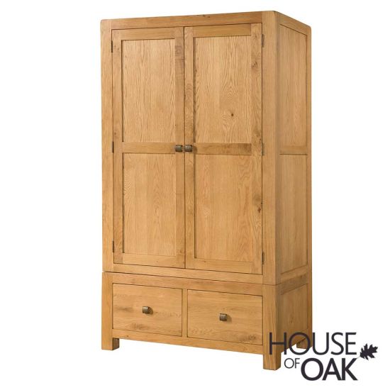 Wiltshire Oak Double Wardrobe with 2 Drawers