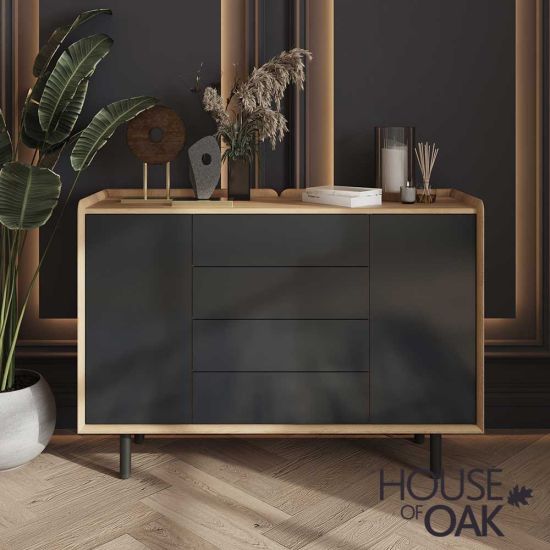 Balto Oak Large Sideboard in Anthracite