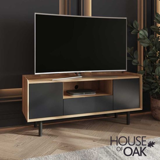 Balto Oak TV Unit in Anthracite