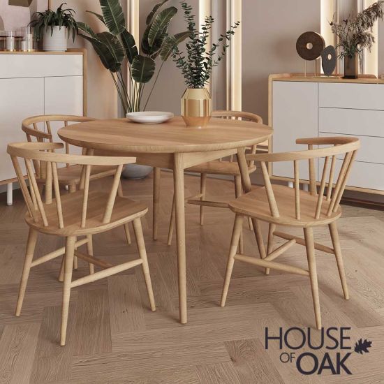 Balto Solid Oak 110cm Round Dining Table