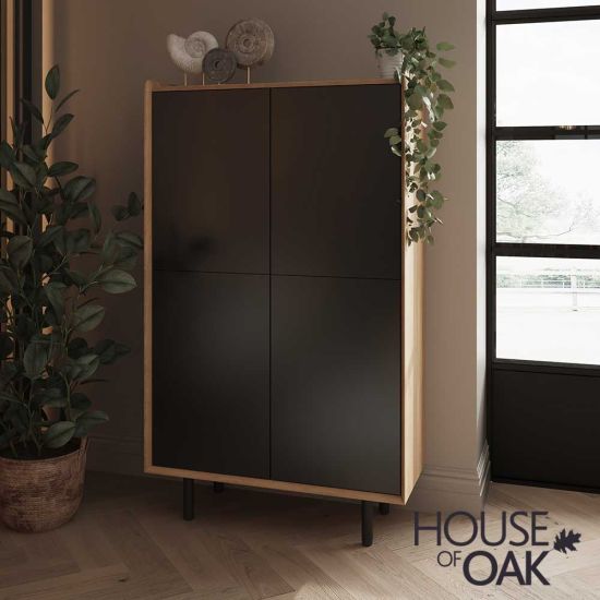 Balto Oak Tall Cabinet in Anthracite