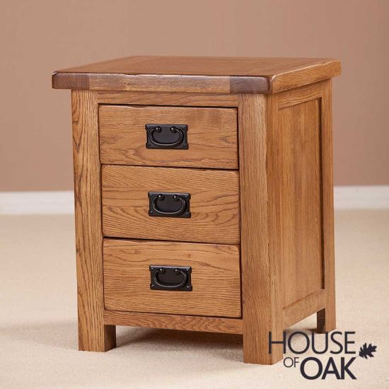 Balmoral Oak 3 Drawer Bedside Cabinet