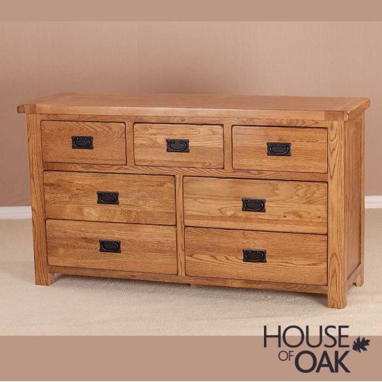 Balmoral Oak 3 Over 4 Wide Chest of Drawers