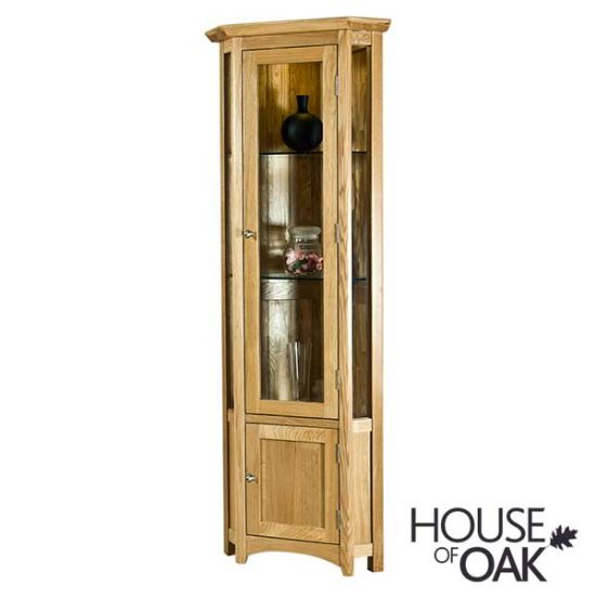 Buckingham Solid Oak Corner Display Cabinet