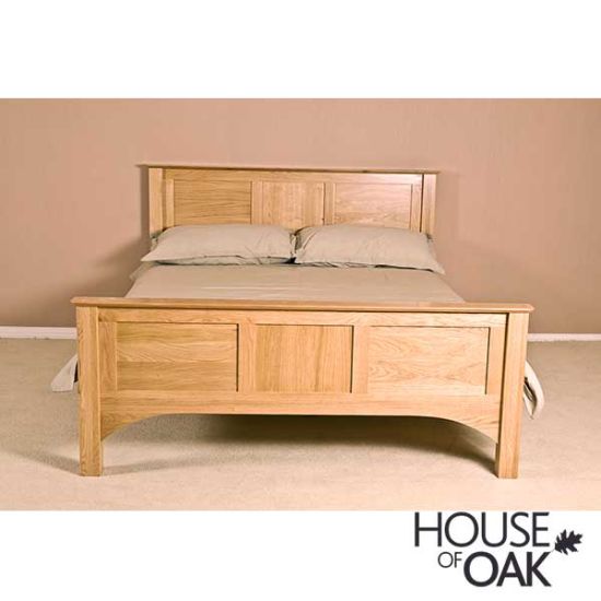 Buckingham Solid Oak 4FT 6'' Double High Foot End Bed