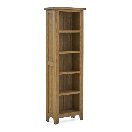 Oak Bookcases Solid Wood Bookshelves, Tall Narrow Bookcase 30cm Deep