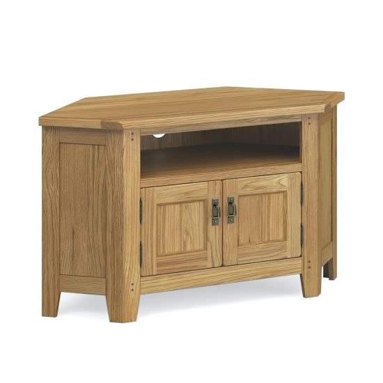 Paignton Oak Corner TV Unit with Doors