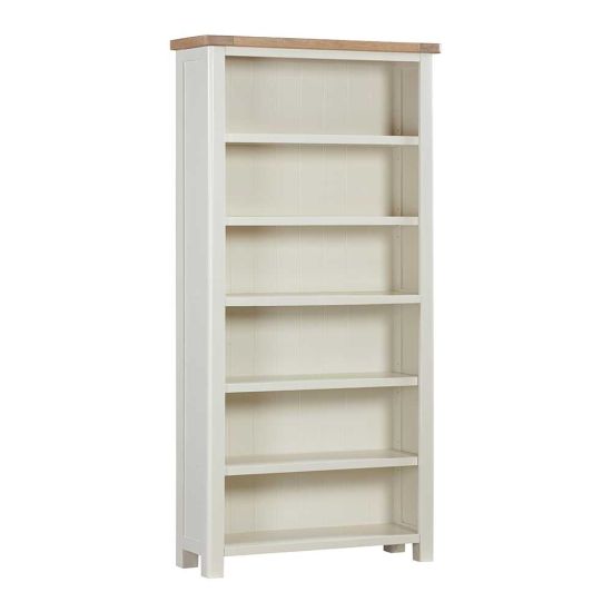 Carrington Oak 180cm Tall Bookcase Painted in Off White