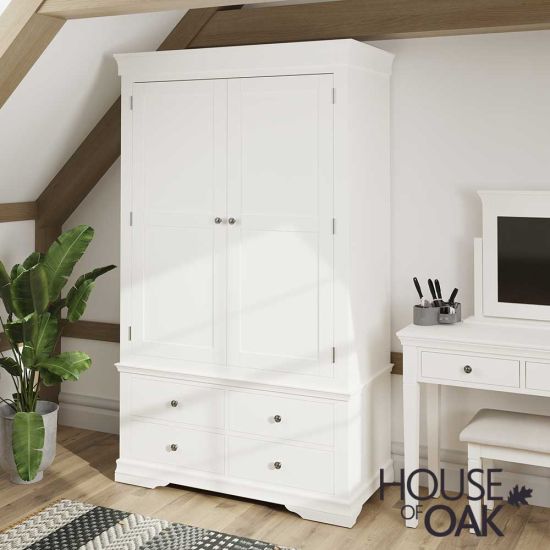 Chantilly White 2 Door 4 Drawer Wardrobe
