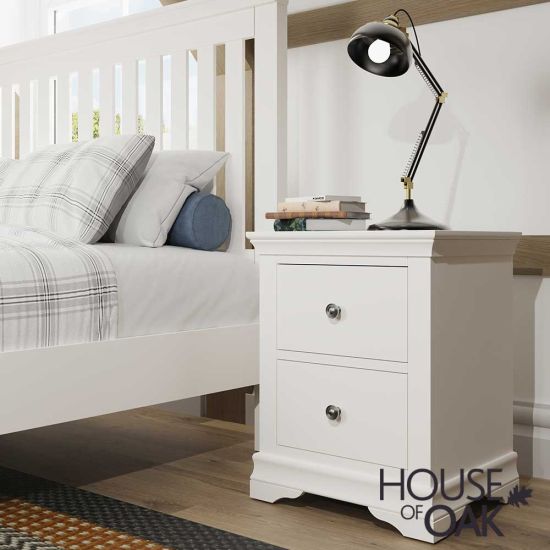 Chantilly White Large Bedside Cabinet