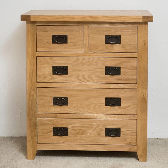 Chester Oak 2 Over 3 Chest of Drawers