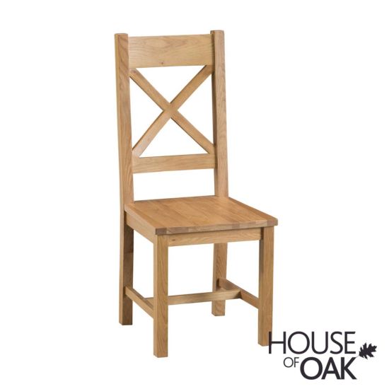 Harewood Oak Cross Back Chair Wooden Seat