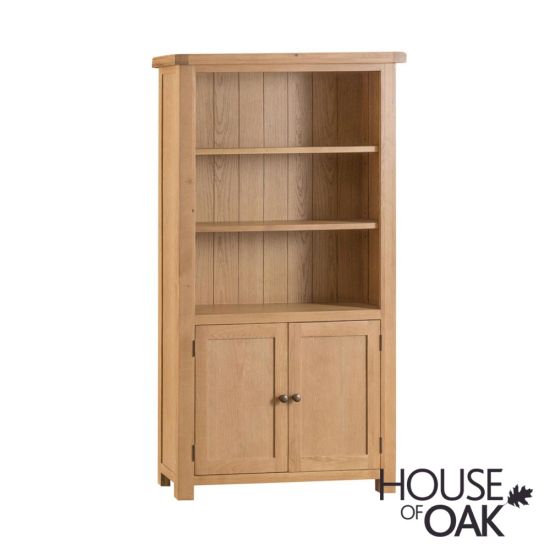 Oak Bookcases Solid Wood Bookshelves, Solid Oak Bookcases With Cupboard Doors