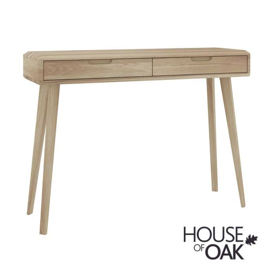 Como Solid Oak 2 Drawer Console Table