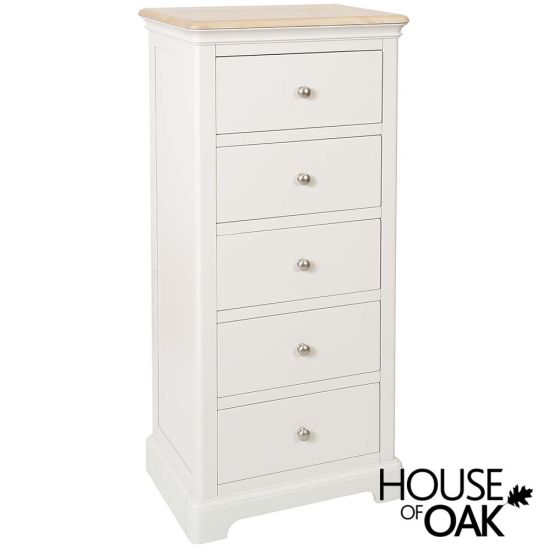 Cornwall Oak 5 Drawer Tall Chest Available in 2 Colours