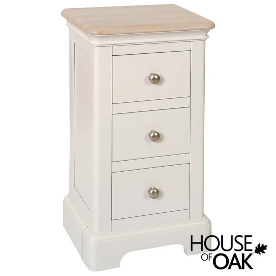 Cornwall Oak Compact 3 Drawer Bedside Available in 9 Colours