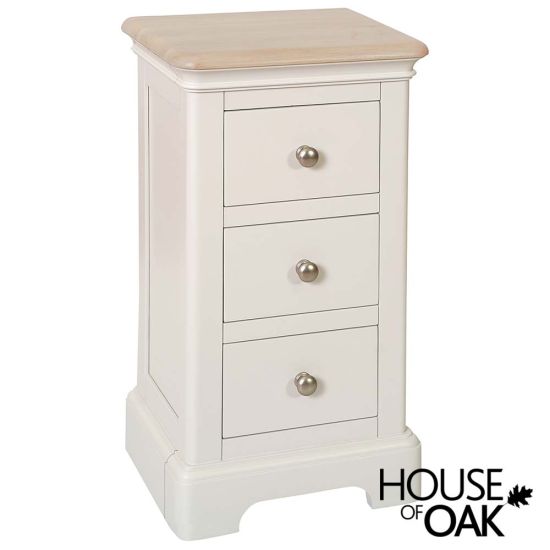 Cornwall Oak Compact 3 Drawer Bedside Available in 2 Colours