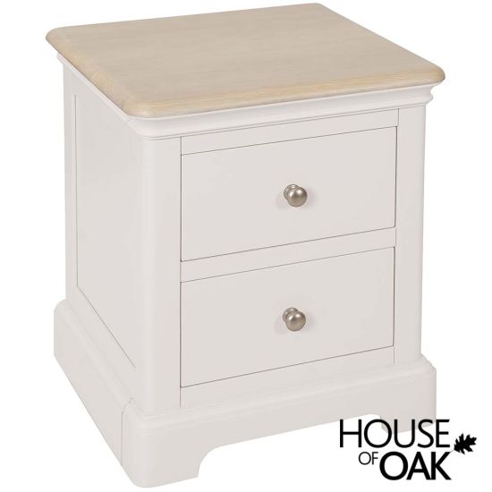 Cornwall Oak 2 Drawer Bedside Cabinet Available in 2 Colours