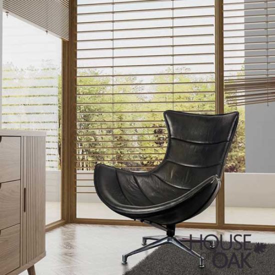 Costello Occasional Chair in Black Leather