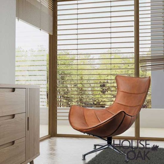 Costello Occasional Chair in Brown Leather