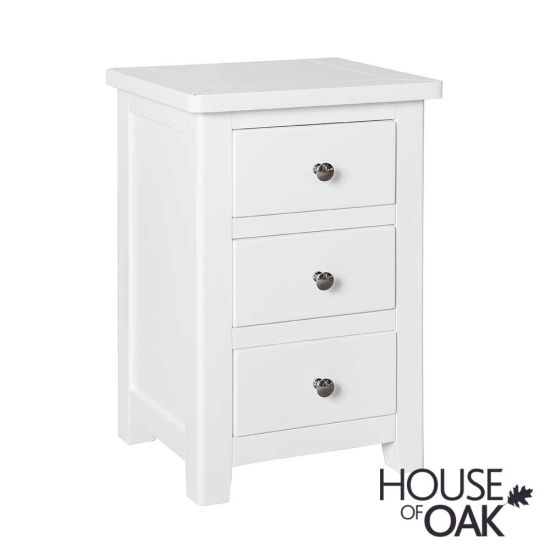 Cotswold White 3 Drawer Bedside Cabinet
