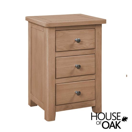 Cotswold Oak 3 Drawer Bedside Cabinet