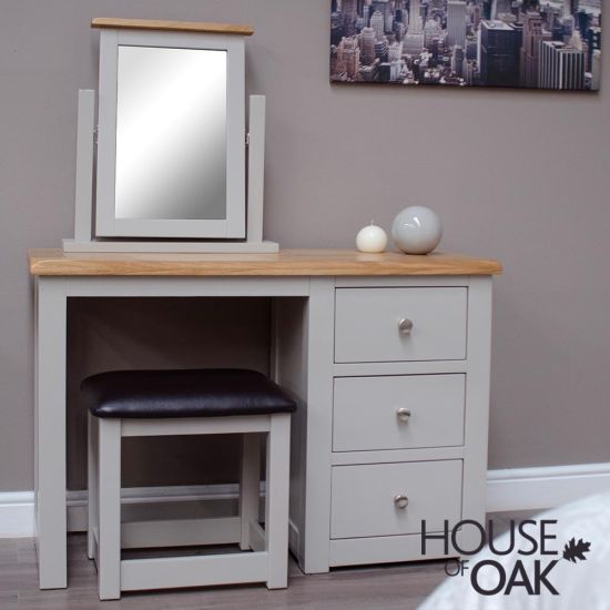 Diamond Grey Dressing Table with Stool