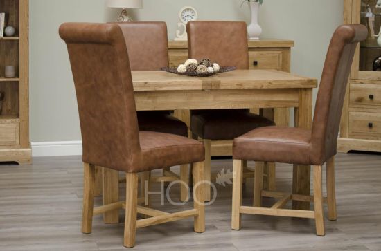 Deluxe Solid Oak Butterfly Extending Dining Table 
