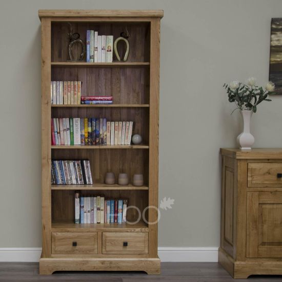 Deluxe Solid Oak Large Bookcase