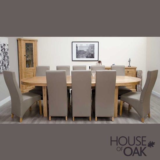 Deluxe Solid Oak Super Oval Extending Table