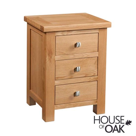 Keswick Oak 3 Drawer Bedside Cabinet