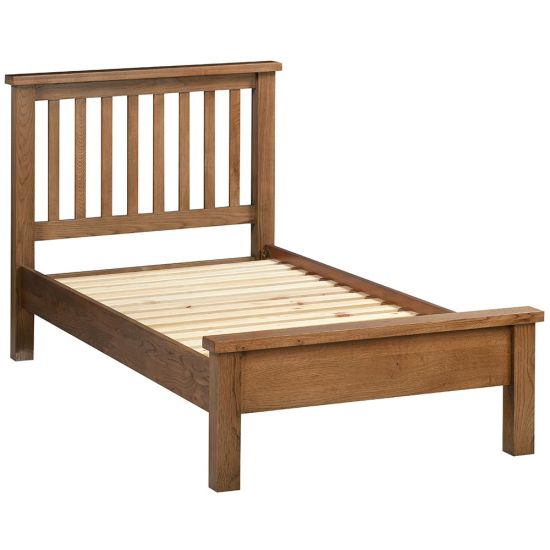 Keswick Rustic Oak 3FT Single Low Foot End Bed