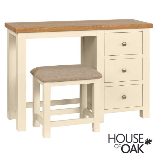 Keswick Painted 9 Colour Choice - Single Pedestal Dressing Table with Stool