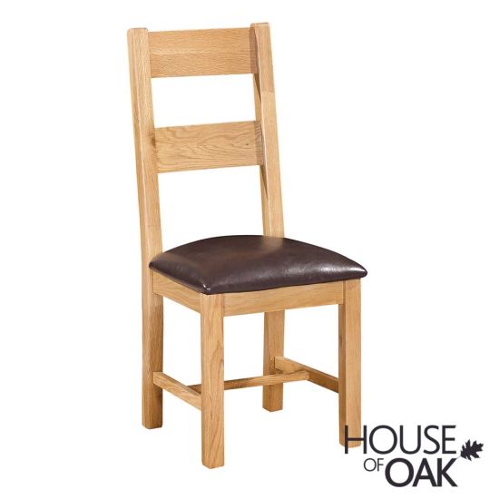 Ladderback Chair with Dark Brown Seat Pad